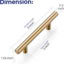 Ravinte 35 Pack 5 Inch Cabinet Pulls Champagne Bronze Stainless Steel Kitchen Drawer Pulls Cabinet Handles 5 InchLength, 3 Inch Hole Center