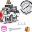 BARTOO Fuel Pressure Regulator Carburetor with Gauge Kit, 4 1/2 to 9 PSI, 3/8in NPT, 12-803 Zinc Alloy