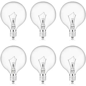 Scentsy Light Bulbs for Warmer - 25 Watt Bulb for Full Size Wax Melt Warmers, Replacement Bulb for Wax Warmer Burner Candle Warmer - G16 1/2 Globe Bulbs (5 Packs)