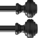 Curtain Rods for Windows 66-120 inch,3/4 inch Heavy Duty Adjustable Decorative Curtain Rod with Modern Finials,2 Pack Window Rods for Bedroom, Living Room,Patio and Kitchen