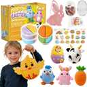 8Pack Eatser Crafts Kit - Air Dry Clay Easter Eggs Crafts for Kids,Modeling Clay DIY Kit for Kids Easter Hunt,Basket Stuffers Fillers,Party Favors and Classroom Prize Supplies,for Age 3+