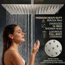 16 Inch Oversized Rain Shower Head Brushed Nickel, Ultra-Thin 304 Stainless Steel, High Pressure, Ceiling Mount, Spa-Style Full Coverage for Large Bathrooms