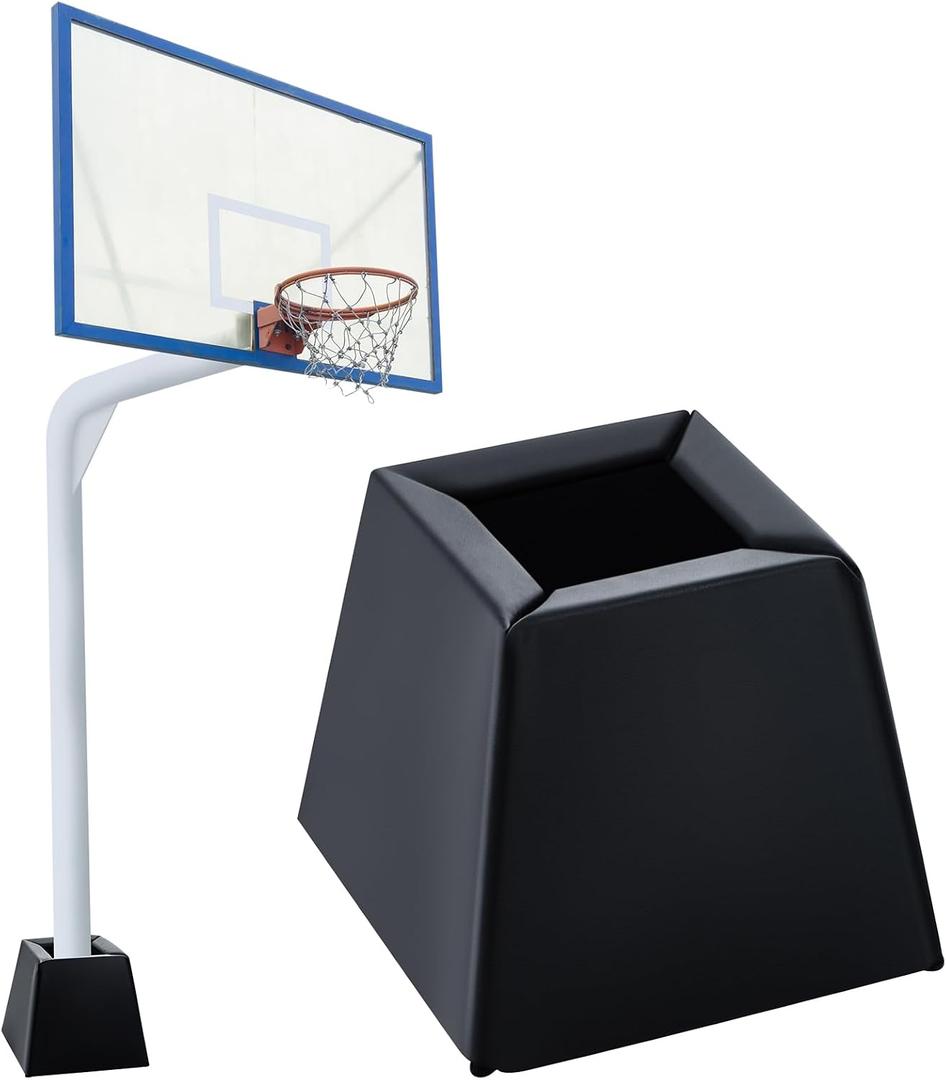 Square Basketball Pole Pads for 5"x5" Base 2" Thick Pole Padding Wrap Heavy Duty Outdoor Waterproof UV-Resistant Basement Basketball Square Base Pads for Player Protection