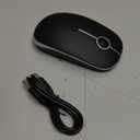 VssoPlor Type C Wireless Mouse, USB C MacBook Wireless Mouse Dual Mode Cordless Mice with USB and Type C Receiver Compatible with PC, Laptop, MacBook and All Type C Devices-Black and Silver