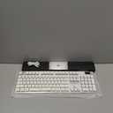 BlueFinger Wireless Keyboard and Mouse with Power Display, Blacklit Rechargeable Full Sized Silent Light Up Gaming Keyboard Mouse Combo for Computer, Mac, Laptop, PC (White)