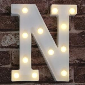 Pooqla LED Marquee Letter Lights Sign, Light Up Alphabet Letter for Home Party Wedding Decoration N (Letter N, Warm White)