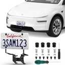 2026 Upgraded Lockable No Drill Front License Plate Holder for Model Y Juniper, License Plate Mount Kit with Anti-Theft Design for Tesla Model Y Juniper Accessories,No Block Bumper Camera Visibility