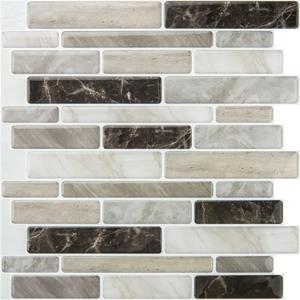 WOWSTAR 10-Sheet Peel and Stick Backsplash Tile for Kitchen, Back Splash Stick On Tiles for Kitchen Wall (Light Brown)