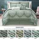 LANCO MODERN LIFESTYLE Sage King Size Comforter Set, 15 Pieces, Damask Jacquard Woven, Bedding Set with Sheets, Room in a Bag, Comforter, Bed Skirt, Pillow Shams and Decor Pillows, Curtains