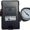 25 AMP Air Compressor Pressure Switch 4 Port 145-175 PSI w/Side Mount 0-200 PSI Gauge 200 PSI pop off valve