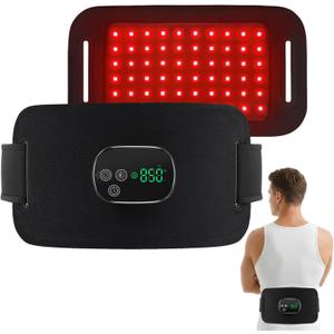 YUHUO Cordless Heating Pad for Back, 660nm 850nm LED for Waist Knee Elbow | Waist Belt Wrap with Heat 4 Adjustable Modes & 3 Intensity Modes, 90-Minute Rechargeable Battery, Built-In Auto Shutoff Timer