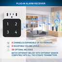 Extra Wireless Plug-in Receiver for HTZSAFE Solar Alarms- Up to 4 Zones and Each Zone has 35 Optional Melodies- 4 Adjustable Volume Levels