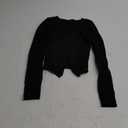 CHYRII Womens Sexy Fall Fashion Cutout Tops Ribbed Knit Winter Pullover Sweater Going Out Crop Tops (Small, Black)