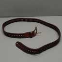 Men Braided Woven Genuine Leather Belt Brown