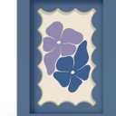 4x6 Picture Frame with Real Glass, Wooden cute 4 x 6 Photo Frame with Wavy Mat for Tabletop and Wall Hanging, Blue, 1 Pack