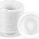 PLASTICPRO 800 PCS White Plastic Bowls 5 oz Premium Quality Light Weight Dishes Disposable Small Plastic Bowls for Dessert Appetizers Soups for Parties Weddings (5 Ounce Bowls)