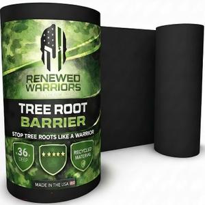Tree Root Barrier Roll, HDPE Plastic Root Barrier Shield for Trees Aspens Invasive Roots, Puncture Resistant Easy Install Landscape Barrier for Yard Garden 36inx25Ft - 62.5mil
