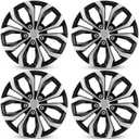 14 Inch Universal Hubcaps Wheel Covers Replacement for Cars, Silver & Black Color R14 Hub Caps Universal Wheel Rim Cover Snap On Car Truck SUV - Set of 4