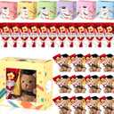 Skylety 12 Set Class of 2026 Graduation Bear Plush with Bouquet and Gift Box, Mini Stuffed Animal Graduation Party Favors Bulk for Grad Party Guests, Grad Gifts for Her/His(Red Series)