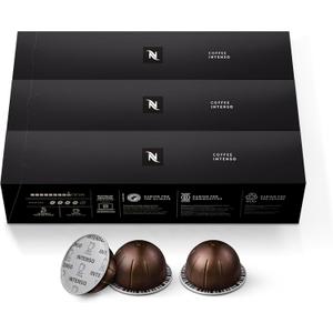 Nespresso Capsules Vertuo, Intenso, Dark Roast Coffee, 30-Count Coffee Pods, Brews 7.8oz. Pack of 3 (EXP: 05/31/2025)