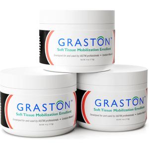 Graston Technique Vitamin E Enriched Emollient Cream - 4oz Jar, Ideal for IASTM Massage Lotion & Massage Cream, Perfect Vitamin E Cream for Massage and Physical Therapy, 3-Pack