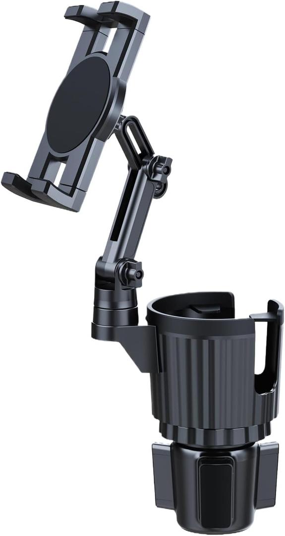 Cell Phone Cup Holder Car Mount - 2-in-1 Vehicle Drink Rack | Multifunctional Expander with Phone Stand for Auto Use, Adjustable Bottle Storage Organizer for Cars, and Trucks, Ideal for Women, M