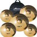 Arborea Cymbal Pack Alloy Cymbals Drum Cymbal Set 14"/16"/18"/20" Plus Free Cymbal Bag 5 Pieces Cymbals for Drum Set