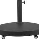 T&Jero 44 lb Round Heavy Duty Patio Market Umbrella Base Stand with Wheels for Outdoor, Black