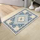 HiChiclife Washable Doormat, Vintage Non-Slip Small Rug for Entrance,2'x 3' Blue