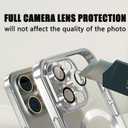 2 x Misscase for iPhone 16 Pro Case with Privacy Screen Protectors,[Camera Lens Protector] Clear Magnetic Luxury Plating Case Compatible with MagSafe Elegant Anti-Scratch Case Cover Silver