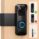 Anti-Theft Blink 1st Gen Doorbell Mount Bracket Wide-Angle(Not for 2025 Newest 2nd Gen Models), Weatherproof with Rain Cover, Renter Friendly,No-Drill Install for Home/Apartment Door, Black