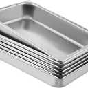 VEVOR 6 Pack Stainless Steel Hotel Pans,Full Size 4Inch, 10Inches Wide, 13Inches Long, Deep 22 Gauge/ 0.8mm Thick Anti-Jam Commercial Food Pans for Steam Tables, Catering Food Storage Metal Pan for Steam Tables, Restaurants