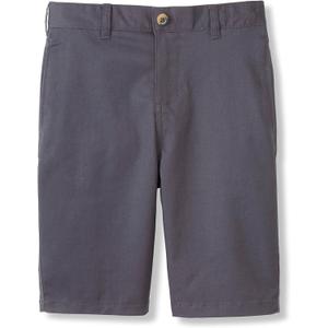 French Toast Boys Adjustable Waist Stretch Flat Front Shorts (Standard & Husky) for School Uniform (Gray)