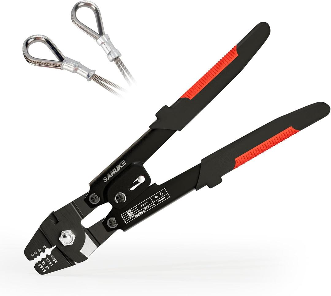 Sanuke Wire Rope Crimping Tool for Aluminum Crimping Loop Sleeve up to 2.0m, 0.1-2.2mm
