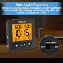 Geevon Small Atomic Travel Alarm Clock with Auto/8s Backlight, 2 Alarm Settings, Temperature, Increasing Beep Sounds Digital Atomic Travel Clock Battery Operated for Bedroom, Bedside, Black