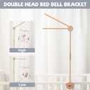Baby Crib Mobile Arm,HBM 28-33inch Wooden Mobile Arm for Crib Mobile Hanger for Crib Baby Girl Nursery Decor