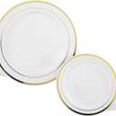50 PCS Gold Plastic Plate, Disposable Party Plates, Plastic Plates for Party, Wedding and Birthday, Small