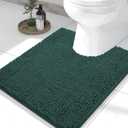Smiry Luxury Chenille Toilet Rugs U-Shaped 24x20, Soft Absorbent Non-Slip Contour Bathroom Rugs for Toilet, Machine Washable Contoured Bath Mats, Green