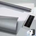 Motorized Blinds with Remote, Smart Blinds with Solar Panel, Thermal Blackout Electric Blinds, Automatic Blinds for Windows Compatible with Alexa, White-23 x72