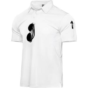 Haimont Men's Tactical Polo Shirts Performance Short and Long Sleeve Golf Collared T-Shirt for Outdoor Hiking (White), Large