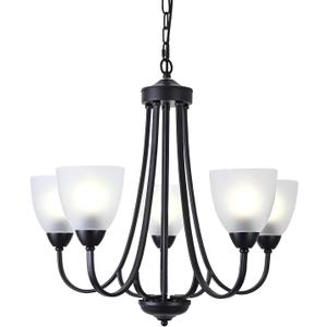 5 Light Contemporary Chandeliers Black Rustic Light Fixtures Ceiling Hanging Mid Century Modern Pendant Lighting for Dining Room Foyer Bedroom Living Room