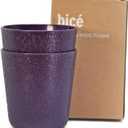 BiceThermo Drinking Cups, change color over 37 Celsius (98.6 F), 100% Recyclable Tumbler, For Hot Drinks, Dishwasher Safe, Made in Italy, 20cl, Purple/Red (Pack of 3)