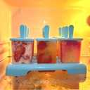12 Cavities Popsicles Molds, BPA-Free Popsicle Molds with Built-in Popsicle Stick, DIY Popsicle Molds with Cleaning Brush and Funnel