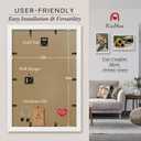12x18 Poster Frame 2 Pack, Textured White Solid Wood Picture Frame, Wall Hanging