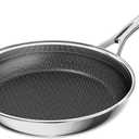 Non Stick Frying Pan 11 Inch,Stainless Steel Ceramic Skillet,Nonstick Cooking Pan,PFAS PFOA PTFE Free&Non Toxic,Induction Compatible-Gas&Electric Stovetops,Oven&Dishwasher Safe, Chef's Pan