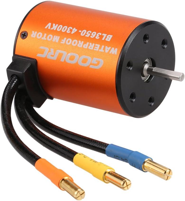 GoolRC 3650 4300KV Waterproof Brushless Motor for 1/10 RC Car HSP 94123 HuanQi 727 FS Racing 53625/53632