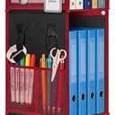 Syeeiex Hanging Locker Organizer, Locker Shelf, Black and Red, 3 Tier