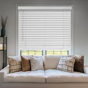 CHICOLOGY Faux Wood Blinds , Window Blinds , Wood Blinds , Window Shades , Window Treatments , Blinds & Shades , Window Shades For Home , Wooden Blinds , 70"W X 36"H, Basic White