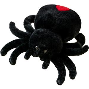 Plush Spider Stuffed Animal Toy, Soft 10 inch Kawaii Halloween Plush Spider Stuffed Toys Decorations Cuddle Gift for Kids and Adults (Black)