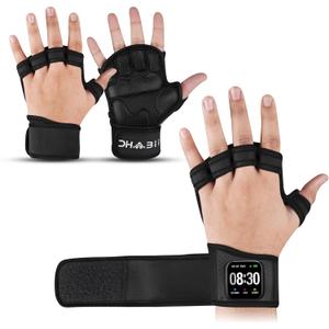 Workout Gloves for Men & Women, Smartwatch Compatible Ventilated Gym Gloves with Wrist Wrap Support, Breathable Weight Lifting Gloves for Fitness, Training & Cycling with Excellent Grip